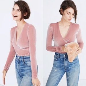 Madewell Mauve/Blush Wrap Around Body Suit